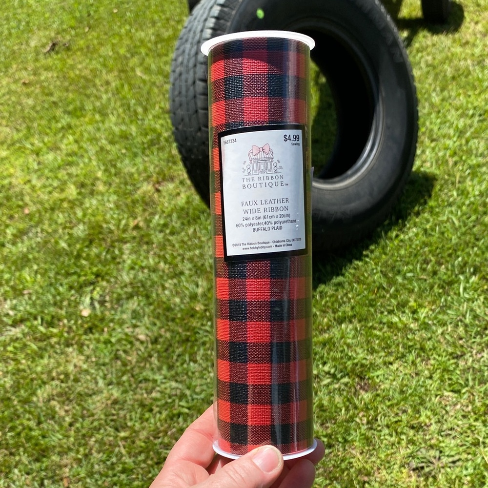 Buffalo Plaid Faux Leather Ribbon
